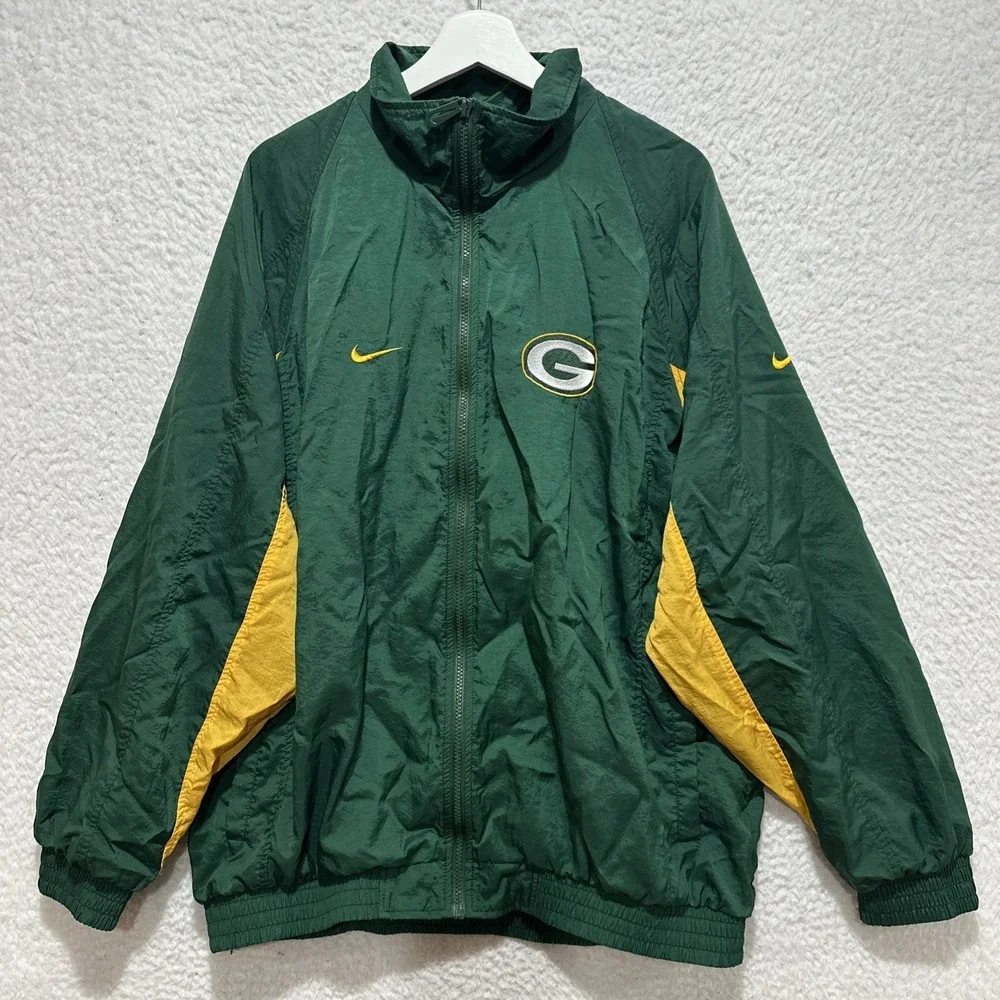 Nike Team Sport NFL Pro Line Green Bay Packers Full Zip Jacket Logo Size XL